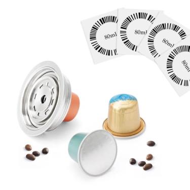 Imagem de Adaptador reutilizável de cápsulas de café compatível com Delonghi-ENV135 VertuoLine GCA1, suporte conversor de aço inoxidável para VertuoMachine, Brewing NEspresso-OriginalLine Coffeee (Brew 80 ml)