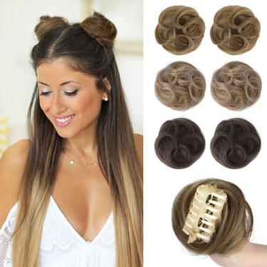 Imagem de Peças de cabelo REECHO Space Bun Mini Claw Clip Coque de cabelo falso