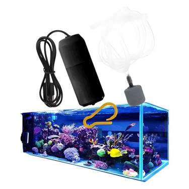Imagem de Mini Bomba Submersa Aerador Oxigênio Para Aquário Peixe Usb