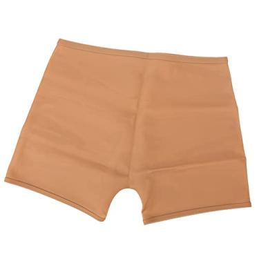 Imagem de Zhjvihx Mulheres Shorts de Natação, Elástico à Prova de Vazamento Fácil de Usar Shorts de Natação 4 Canto de Silicone à Prova d'água para Parques Aquáticos (Rosa amarelado)