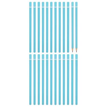 Imagem de PATIKIL Lápis de madeira triangular a granel, pacote com 24 lápis de grafite HB para material de escritório, materiais de desenho de arte de marcação de engenharia, azul