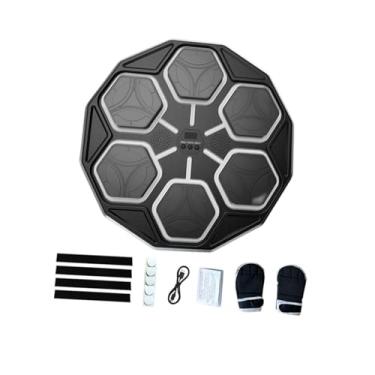 Imagem de IEUDNS Máquina de boxe inteligente, alvo de parede, treinamento de boxe inteligente, máquina de pancadas recarregável versátil para prática de kickboxing, Preto