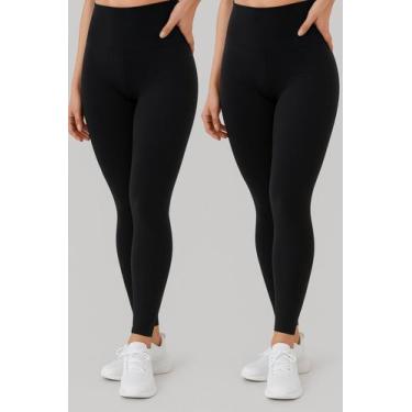 Imagem de Kit Com 2 Calças Leggings D Bell Outlet Fashion Com Forro Especial Pre