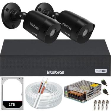 Imagem de Kit Intelbras 2 Câmeras de Segurança 1220b Black Dvr 4ch Hd 1Tb