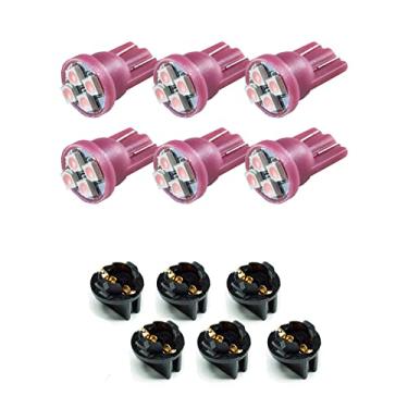 Imagem de PA Lâmpada LED 6PCS T10 168 194 Instrumento LED PA LEDnel Dash Lâmpada 1/5.1 cm Twist Lock Socket -12V (rosa)