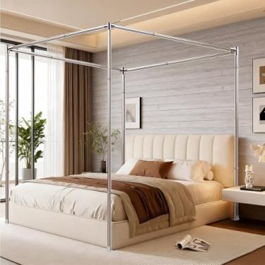 Imagem de Mosqutent Moldura de dossel de cama de aço inoxidável engrossada (completa)