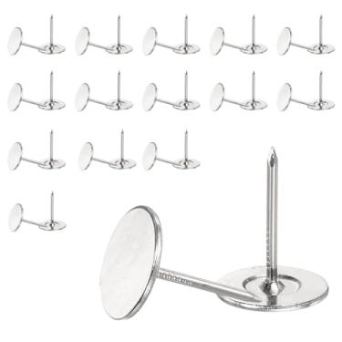 Imagem de YELARXI Tachinhas de unhas de estofamento, pregos para móveis, cabeça chata, 3/4 x 1, alfinetes vintage para (pendurar na parede/escritório/decoração de casa/móveis/foto) 0,1 cm A, 30 peças e prata