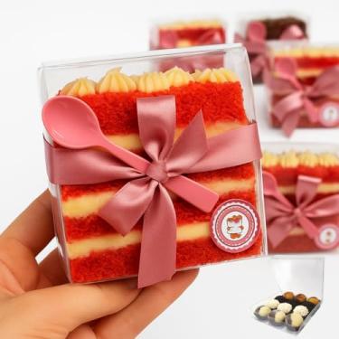 Imagem de Embalagem Transparente Acetato para Slice Cake Fatia de Bolo, Brigadeiro, Confeitaria, Delivery, Caixa Transparente, Embalagem para Doces - REF07-50un