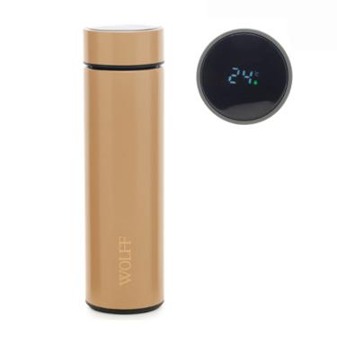 Imagem de Garrafa Térmica Aço Inox C/Termômetro em LED Nude 500ml Rojemac