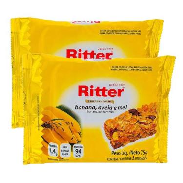 Imagem de Kit 2 Barra de Cereais Ritter Banana, Aveia e Mel com 3 Unidades de 25