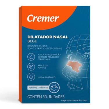 Imagem de Dilatador Nasal Cremer Formato Anatômico Cor Bege com 30 Unidades