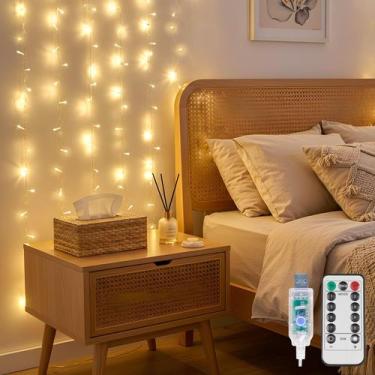 Imagem de Luzes de cortina suddus 90 LED Warm White para quarto de Natal