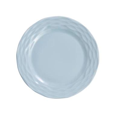Imagem de Prato de sobremesa em porcelana, modelo Ondas, Ø 21 cm, Germer, Azul
