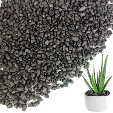 Imagem de HappyFiller Gravels Gray Aquarium Fairy Garden Mini Rio Pebble Suculentas Pedras para cobertura de solo, 450 g