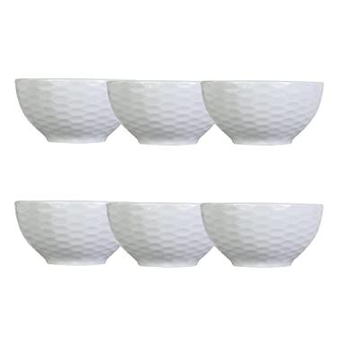 Imagem de Germer, Conjunto de bowl em porcelana, modelo Ondas, Ø 12,5 cm, 360 ml, 6 unidades, Branco