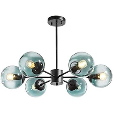 Imagem de Lustres Sputnik de latão 6 luzes, luminárias de teto industriais rústicas de meados do século, luminárias pendentes compatíveis, decoração moderna