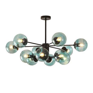 Imagem de Lustre Sputnik Preto Moderno de meados do século com 12 luzes para sala de jantar e sala de estar Luminária pendente industrial vintage