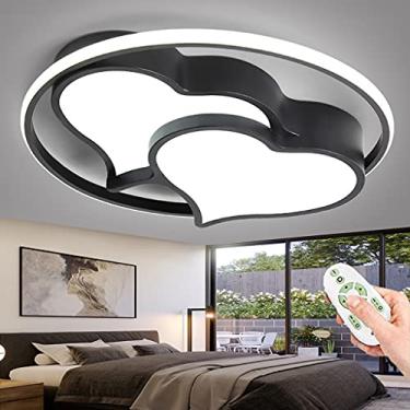 Imagem de Luminária de teto LED regulável para quarto infantil, luminária de teto com controle remoto, sala de estar, quarto, banheiro, luminária de parede, moderna, em forma de coração, acrílico, men