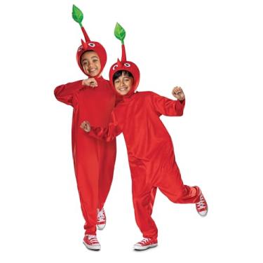 Imagem de Disguise Fantasia vermelha Pikmin para crianças, macacão com capuz oficial Nintendo Pikmin Game com capuz, tamanho infantil (4-6)