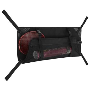 Imagem de Bolso lateral de vagão dobrável com bolsa de malha impermeável dobrável para carrinho de jardim dobrável para acampamento e esportes preto (preto)