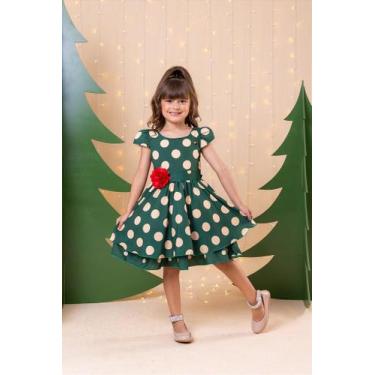 Imagem de Vestido Banana Club Helen Verde Bolinhas - Tecido Microfibra, Apple, 1