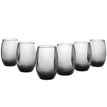 Imagem de Jogo De Copos Vidro Aruba Long Drink 465ml Cinza Fumê 6 Peças Sm - Nad