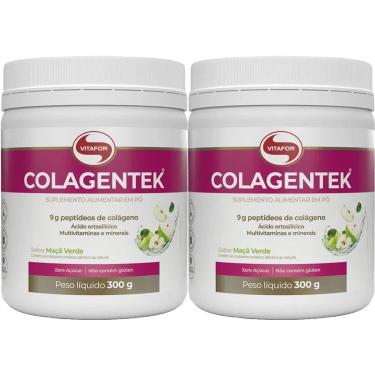 Imagem de Kit 2X Colagentek - 300g Maçã Verde - Vitafor-Masculino