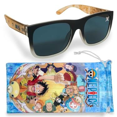 Imagem de Sun-Staches Óculos de sol infantis de anime de uma peça, elegante, confortável e durável, com proteção UV, peça única, produto oficial de anime com estojo de transporte macio