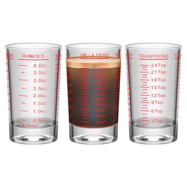 Imagem de Copo medidor de copo de dose de 3 peças, copo de base pesada de 113 g, copos de dose expresso, copo líquido, copos redondos de shot, copos pequenos para vodca, uísque, tequila, expresso, licor (3