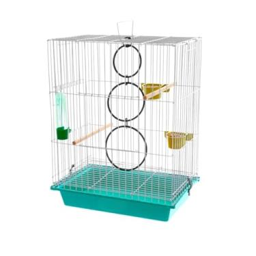 Imagem de Gaiola para papagaios berçário com ninhos e acessórios(AZUL,SEM NINHO)