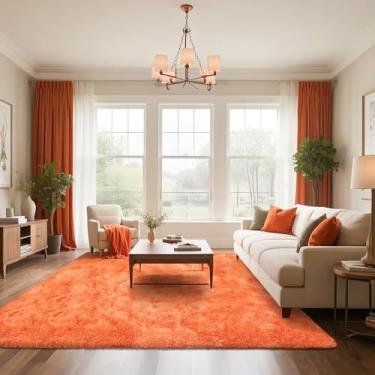 Imagem de Rtizon Tapete felpudo para quarto, 1,2 x 1,8 m, tapetes macios para cama de meninas, meninos, tapete de pelúcia com fundo antiderrapante para sala de estar, escritório, dormitório, quarto de bebê