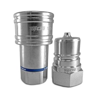 Imagem de 2,5 cm NPT x 2,5 cm Corpo TL111 Ag ISO 5675 Acoplador Rápido Bico Macho com Tampas de Poeira - Acoplamento de Trator Hidráulico Estilo Poppet - A maioria dos tratores e máquinas agrícolas