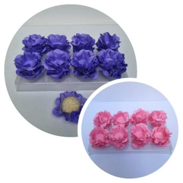 Imagem de Forminhas para Doces, 80 Peças Decorativas em Formato de Flor para Festas, Casamentos e Aniversários (Lilás e Rosa Claro)