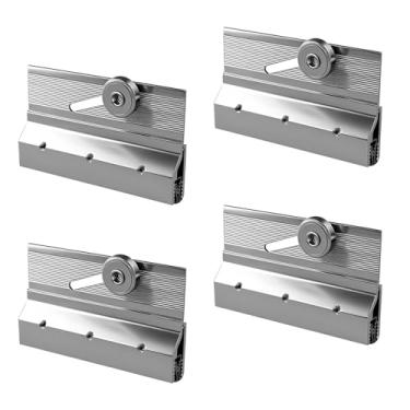 Imagem de Conjunto de rolo de porta de chuveiro sem moldura M 6053 com roda de plástico redonda de 0,9 cm, suporte superior, rolamentos de esferas, peças de substituição de alumínio extrudado, acabamento