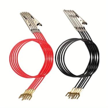 Imagem de 10 peças conector de suporte de lâmpada de bateria em forma de U teste elétrico experimento clipes de crocodilo fio conector escolar