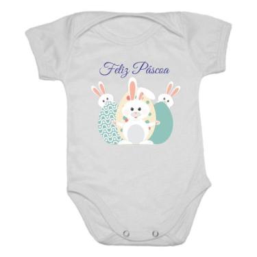 Imagem de Body de Bebê Feliz Páscoa - Vem Bebê, Pascoa06b, P - Manga Curta