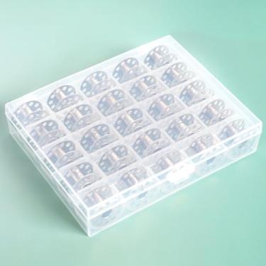 Imagem de 25 bobinas de metal universais para máquina de costura com caixa de armazenamento, compatível com Singer, Brother, Janome, Bernina, Toyata, Anime, Kenmore, Elna, Babylock