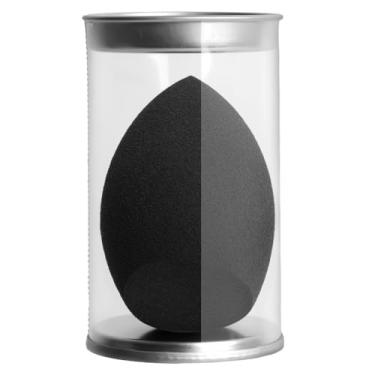 Imagem de 3 peças esponja de maquiagem preta macia esponja de maquiagem base corretivo mistura viagem casa cosméticos puff ferramentas de beleza, corte inclinado (com caixa)