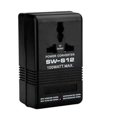 Imagem de Conversor de tensão de potência de 110 V a 220 V, transformador de watt para viagens (preto, 100 W)