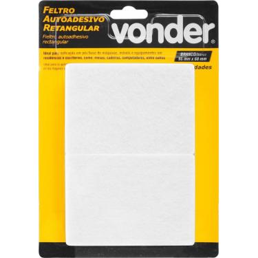 Imagem de Feltro Adesivo Bco Ret 95X68mm Com 10 Vonder