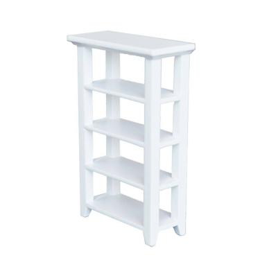 Imagem de Móveis Dollhouse, estante de 4 camadas, madeira branca, escala 1/12