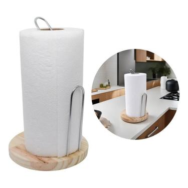 Imagem de 2X Suporte Papel Toalha De Mesa Com Apoio Em Madeira E Aço I
