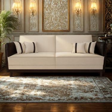 Imagem de Sofá Modular 3 Lugares Filipi 2,12m Suede Bege - Corino Marrom