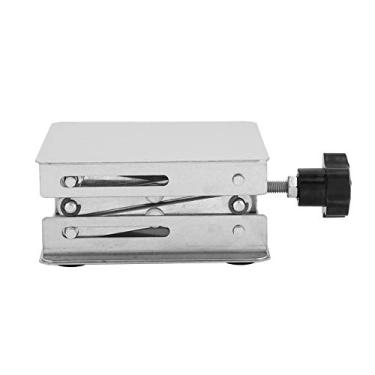 Imagem de Hyuduo Suporte de Elevação de Laboratório 100x100mm Em Aço Inoxidável Plataforma de Elevação de Laboratório Mesa Elevatória Em Tesoura Com Ajuste de Volante para Experimentos de