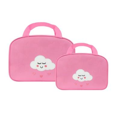 Imagem de Kit Bolsa e Frasqueira Maternidade Bebê Nuvem Alegria (Rosa)