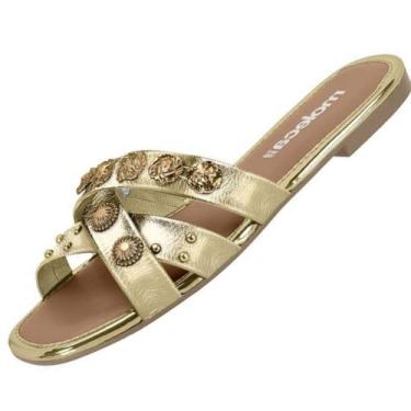 Imagem de Chinelo Moleca 5435.561 Feminino, Dourado, 38