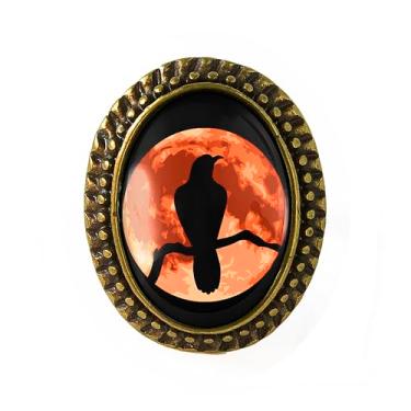 Imagem de Anel Raven Nevermore - Corvo gótico de Halloween, pulseira ajustável de prata ou bronze antigo, bijuteria oval feita à mão - 95, Adjustable, Metal, Sem pedra preciosa