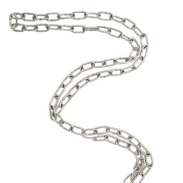 Imagem de Corrente de aço inoxidável 304 de 0,9 cm × 26,2 pés, corrente de metal resistente para pendurar, balanço, guardrail, levantamento, uso decorativo e antifurto, acabamento prateado à prova de ferrugem