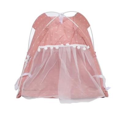 Imagem de GLOGLOW Nestos Casas de Gato Casa de Gato, 34x36x30cm Princesa de Coberta Interna Tenda Portátil Portátil Tenda de Pet Nan (Rosa)