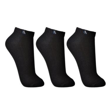 Imagem de Meia Lupo Sport Cano Curto 3225-089 C/3, Preto, Preto, Preto, 33-36